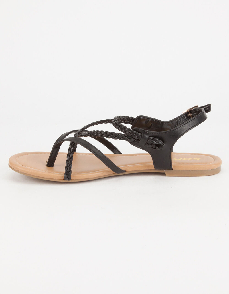 SODA Criss Cross Braided Womens Sandals image number 2