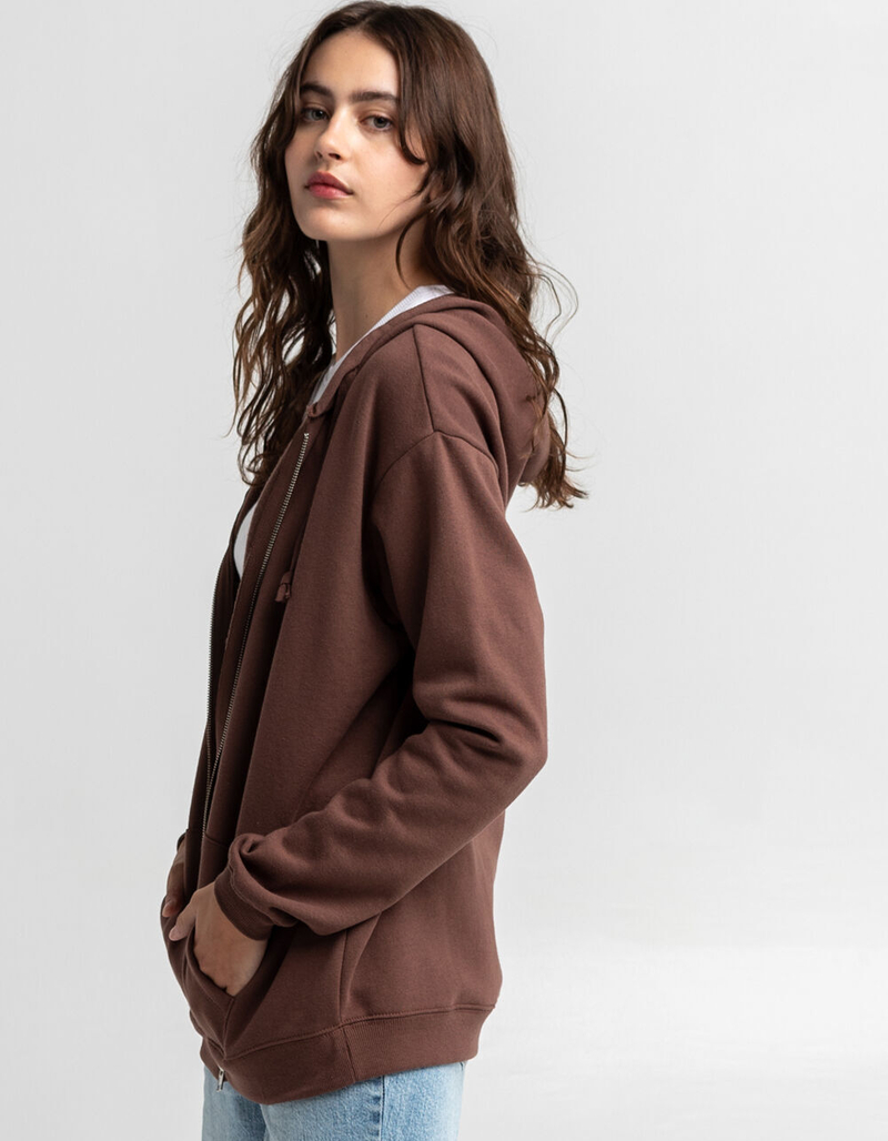 FULL TILT Womens Oversized Zip-Up Hoodie image number 2