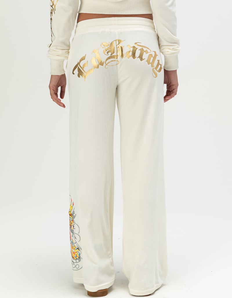 ED HARDY Tiger Crown Womens Velour Pants image number 1