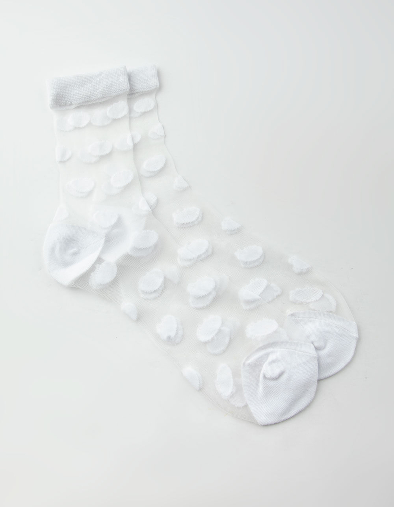 Sheer Polka Dot Womens Ankle Socks image number 0
