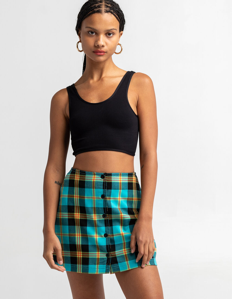 OBEY Joanie Plaid Mini Skirt image number 0