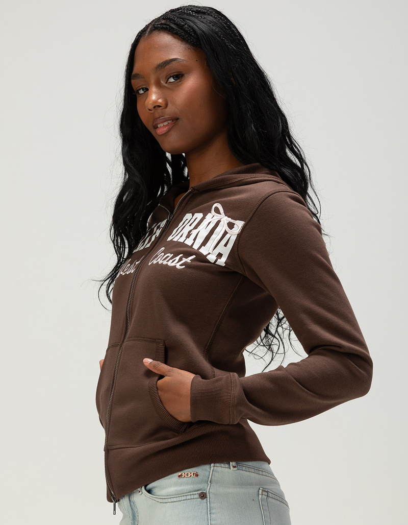 MADDEN GIRL California Womens Zip-Up Hoodie image number 2