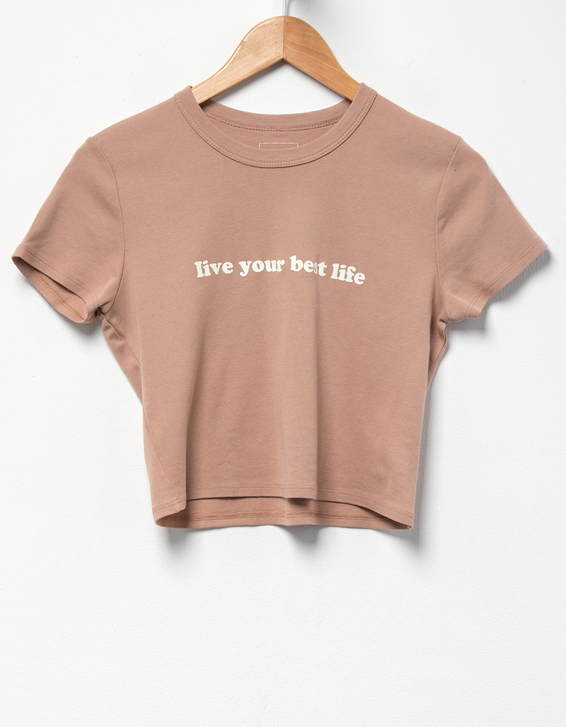 FULL TILT Live Your Best Life Womens Baby Tee image number 3