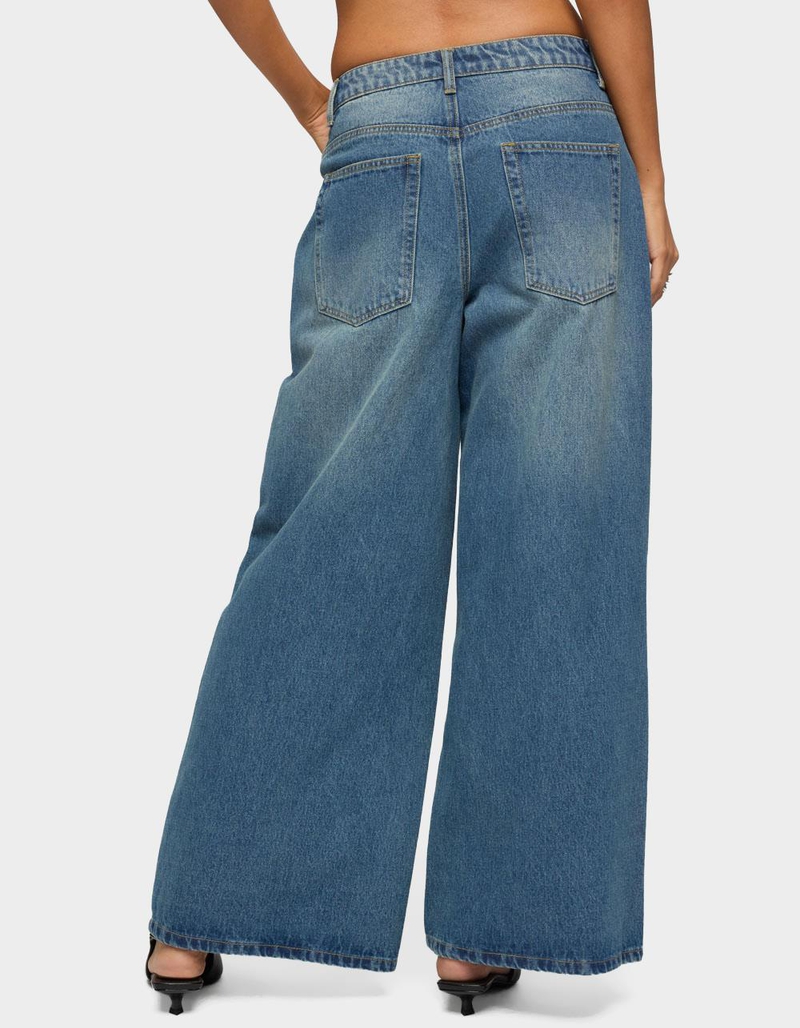 EDIKTED Skater Girl Washed Low Rise Baggy Jeans image number 2