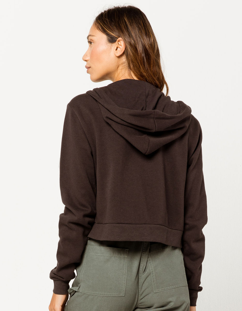 FULL TILT Zip Front Black Womens Crop Hoodie image number 2