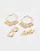FULL TILT 3 Pack Boho/Coin Hoop Earrings image number 1