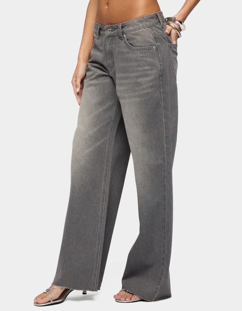 EDIKTED Raelynn Washed Low Rise Baggy Jeans image number 1