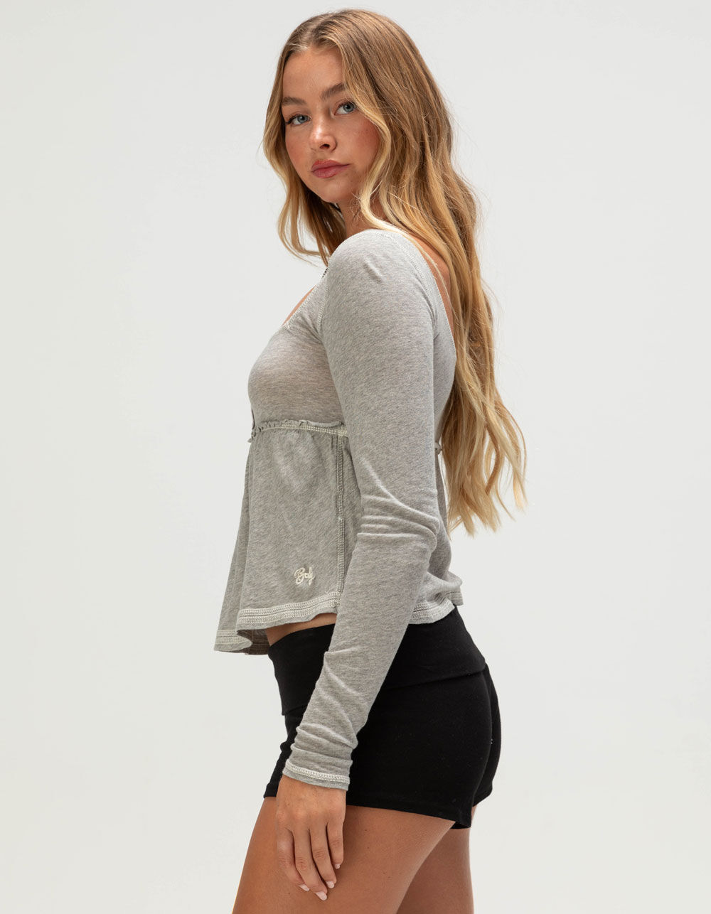 BDG Urban Outfitters Brittney Womens Long Sleeve Babydoll Top