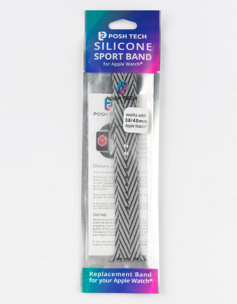 POSH TECH 38MM Silicone Black Apple Watch Wristband image number 0