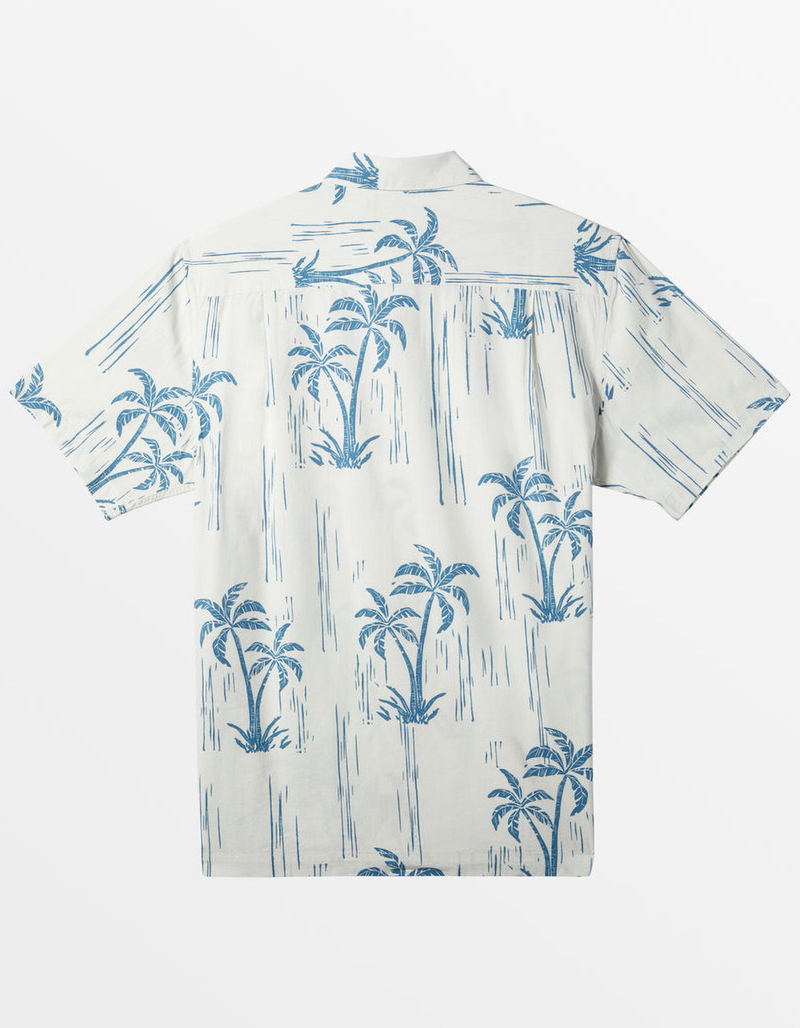 QUIKSILVER Waterman Shady Palms Mens Button Up Shirt WHT/BLUE Tillys