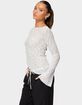EDIKTED Mare Asymmetric Gem Sheer Lace Top image number 2
