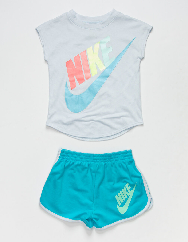 NIKE Futura Little Girls Blue Tee & Shorts Set (4-6x) image number 0