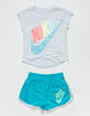 NIKE Futura Little Girls Blue Tee & Shorts Set (4-6x) image number 1