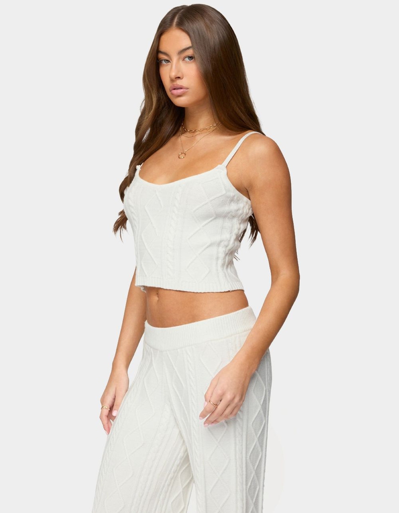 EDIKTED Louise Cable Knit Tank Top image number 1