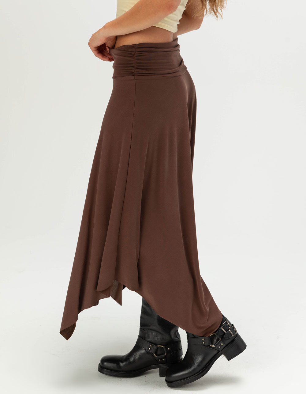 WEST OF MELROSE Womens Fold Over Maxi Skirt - BROWN | Tillys