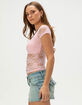 RSQ Womens Off The Shoulder Lace Contrast Top image number 3