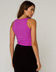 HEART & HIPS Pointelle Henley Womens Purple Tank image number 3