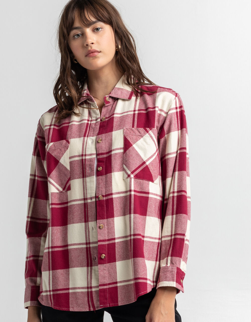 BRIXTON Bowery Oversized Flannel Shirt image number 0