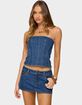 EDIKTED Camelia Strapless Denim Corset image number 1