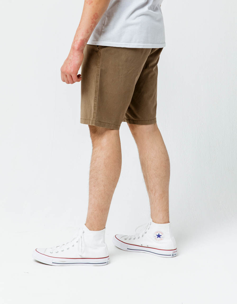 VALOR Pigment Dyed Dark Khaki Mens Hybrid Shorts image number 3