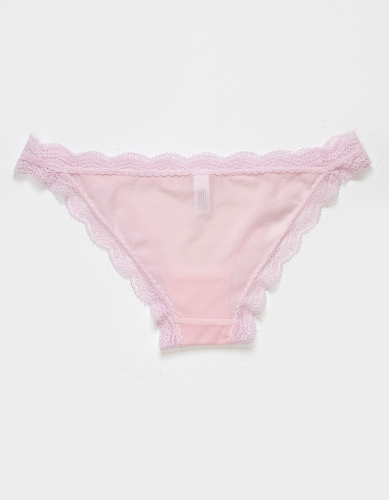 FULL TILT Lace-Trim Mesh Bikini Panties image number 1