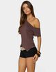EDIKTED Elori Asymmetric Off Shoulder Top image number 2