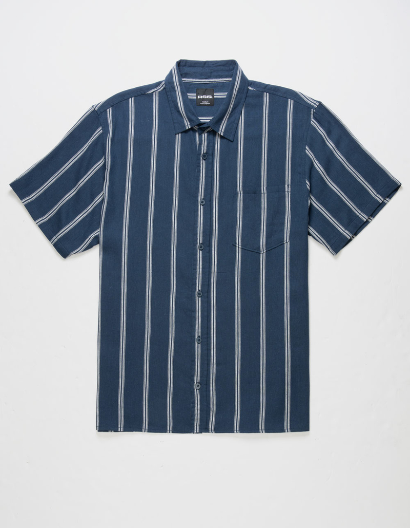 RSQ Mens Stripe Linen Blend Shirt image number 1