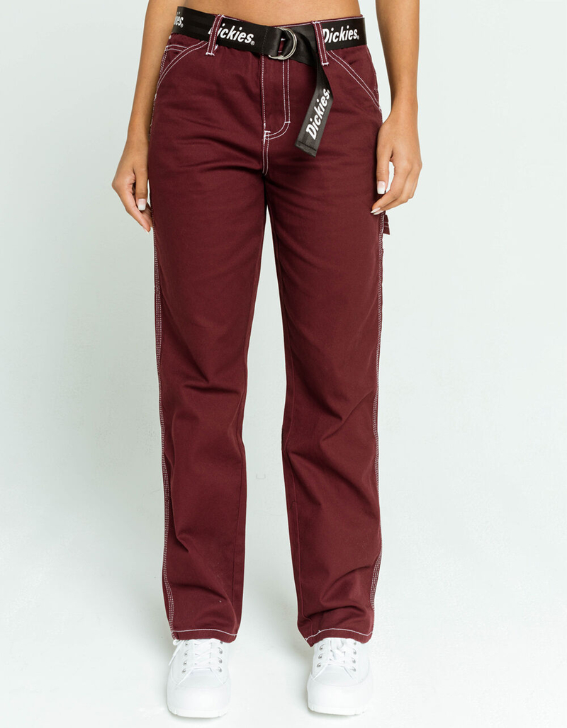 DICKIES Belted Womens Port Carpenter Pants image number 1