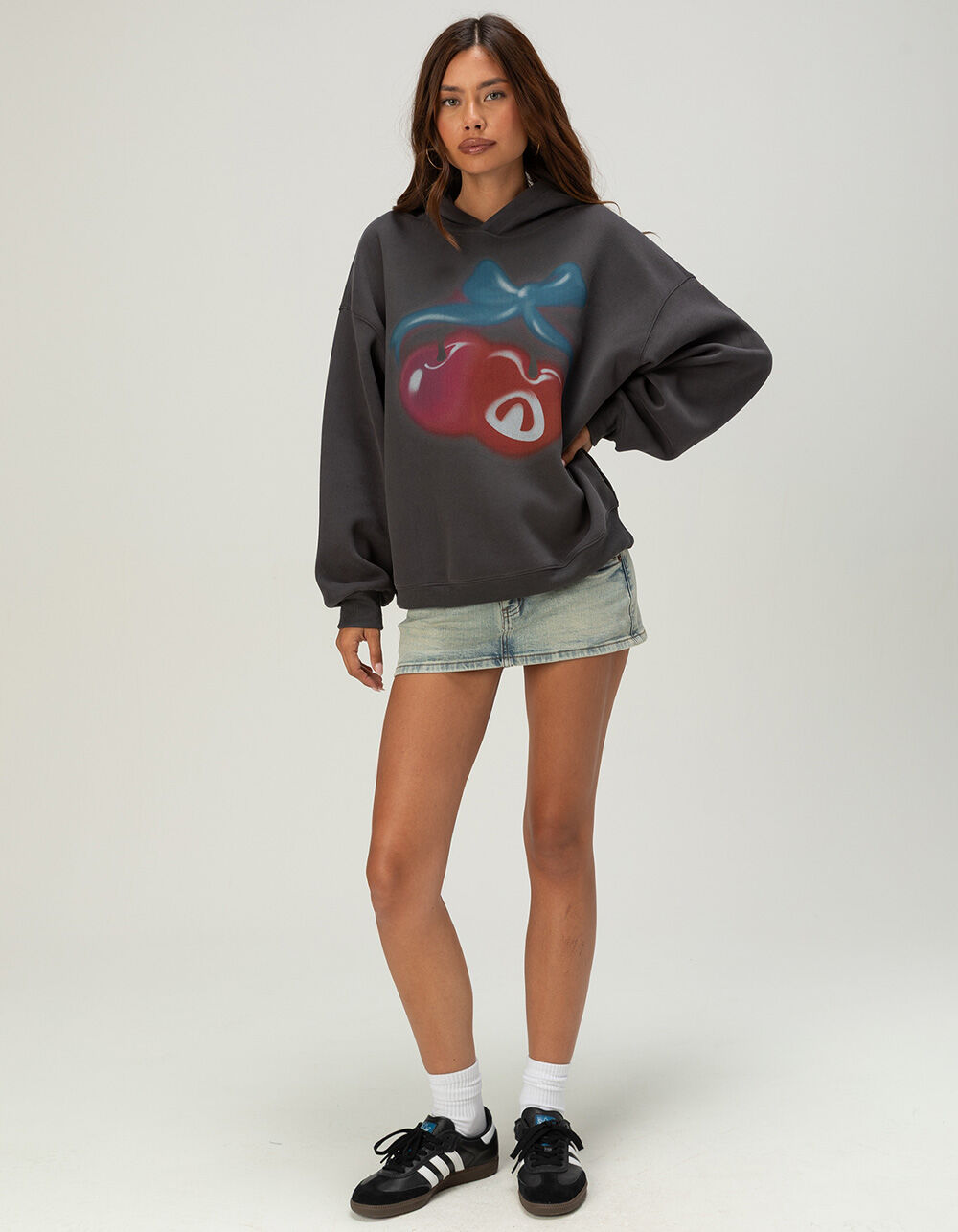 AELFRIC EDEN Cherry Womens Oversized Hoodie - BLACK - S | Tillys