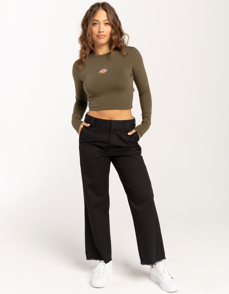 DICKIES Maple Valley Logo Womens Long Sleeve Cropped Top image number 1