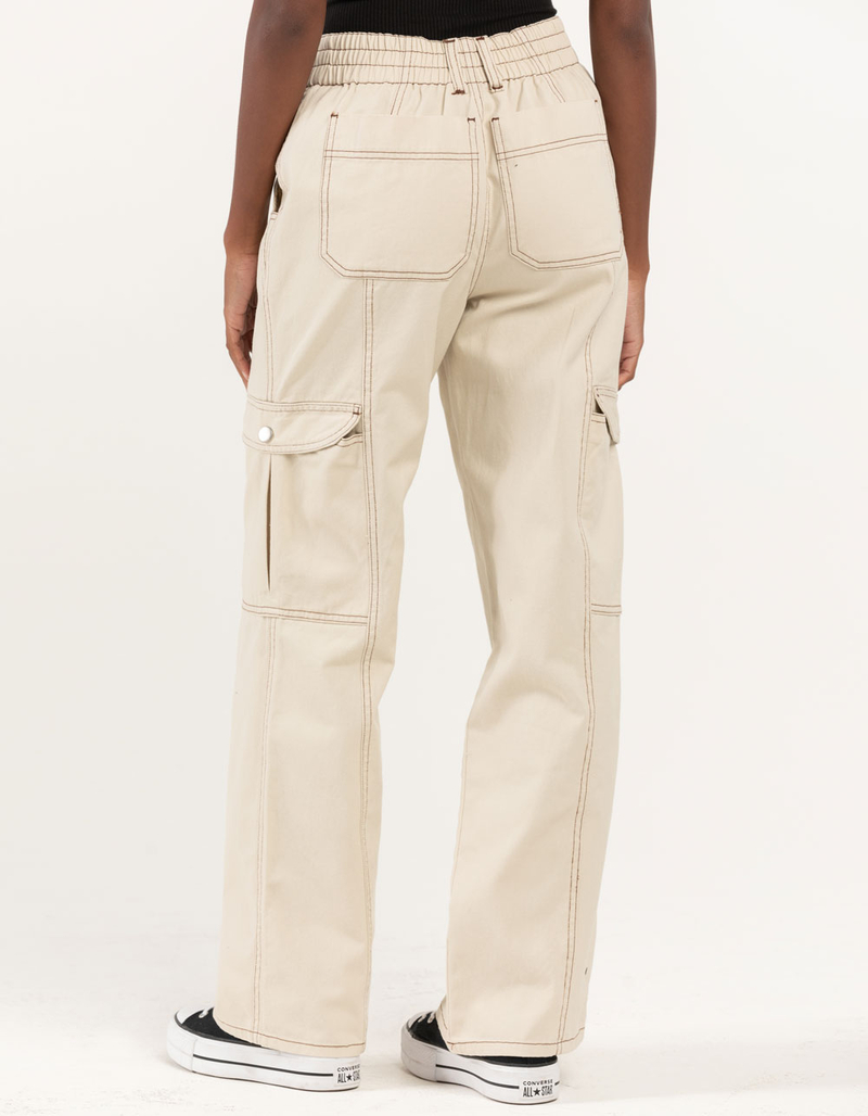 RSQ Womens Smock Waist Loose Cargo Pants image number 3