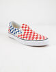 VANS Checkerboard Classic Slip-On Red & Blue Shoes image number 2