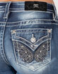 MISS ME Leather Angle Wings Womens Bootcut Jeans image number 3
