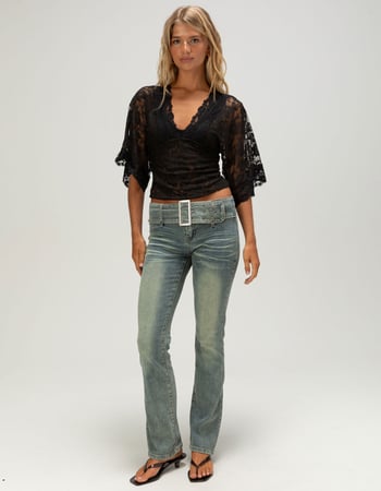 WEST OF MELROSE Womens Lace Top Alternative Image