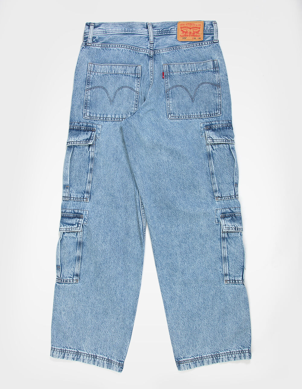 LEVI'S 578 Mens Baggy Cargo Jeans - Joyful Clouds - LIGHT WASH