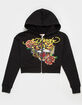 ED HARDY Tiger Girls Crop Zip-Up Hoodie image number 1