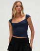 TILLYS Womens Cap Sleeve Cinch Front Tee image number 1