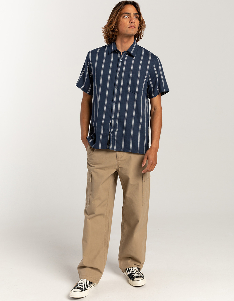 RSQ Mens Stripe Linen Blend Shirt image number 3