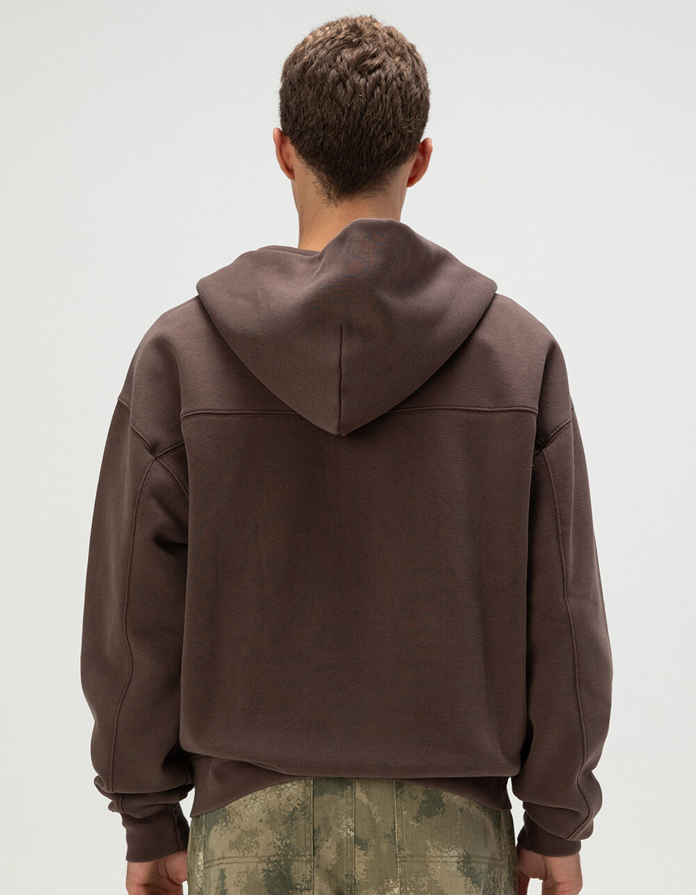 RSQ Mens Oversized Zip-Up Hoodie - DARK BROWN | Tillys