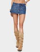 EDIKTED Studded Grommet Denim Mini Skort image number 1