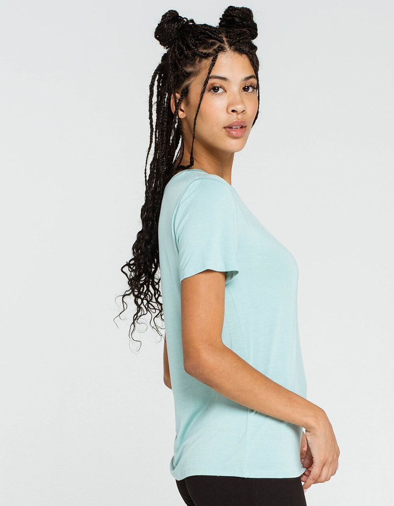 HEART & HIPS Basic Womens Mint Tee image number 1