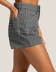 DICKIES High Rise Hickory Stripe Womens Carpenter Shorts image number 3