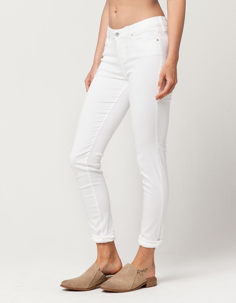 CELEBRITY Pink Womens White Denim Skinny Jeans image number 1