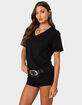 EDIKTED Loose Fit V-Neck Tee image number 3