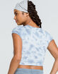 SKY AND SPARROW Cloud Wash Womens Light Blue Baby Tee image number 2