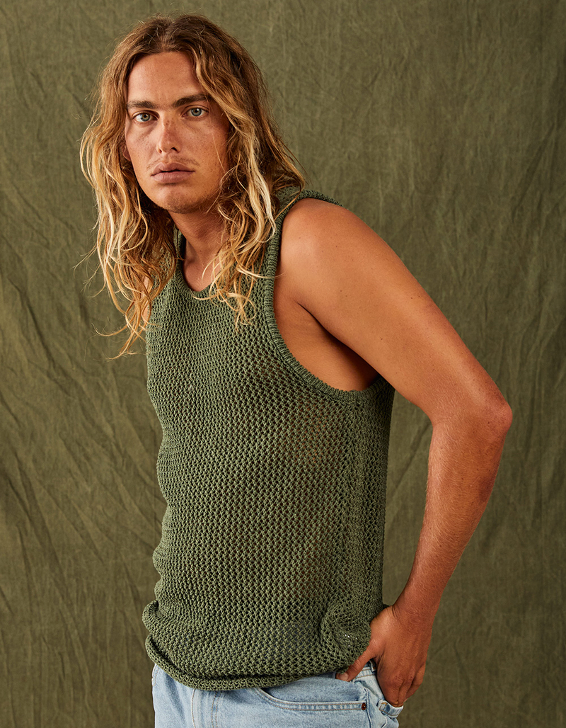 BGD Urban Outfitters Open Knit Mens Tank Top image number 2