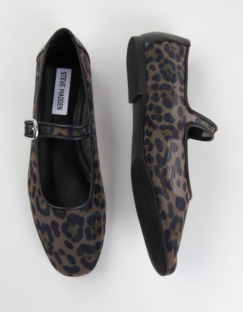 STEVE MADDEN Arlow Leopard Womens Mesh Ballet Flats image number 4