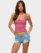 EDIKTED Striped Built In Bra Tank Top image number 1