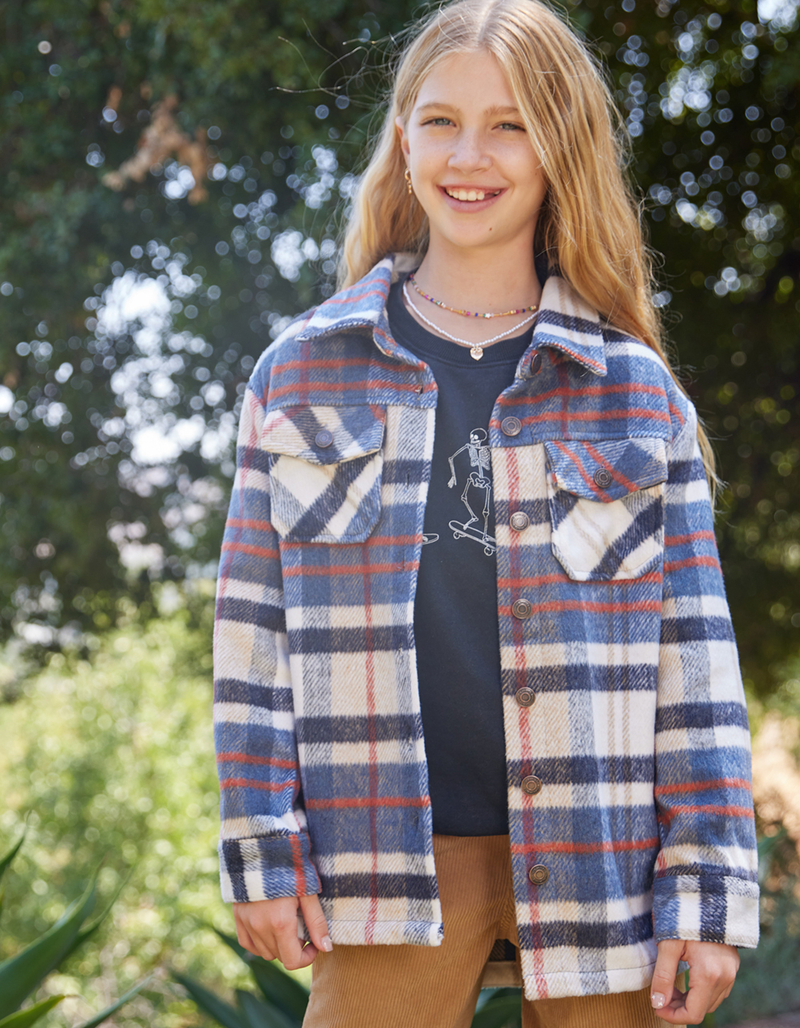 RSQ Girls Plaid Oversized Shacket image number 0