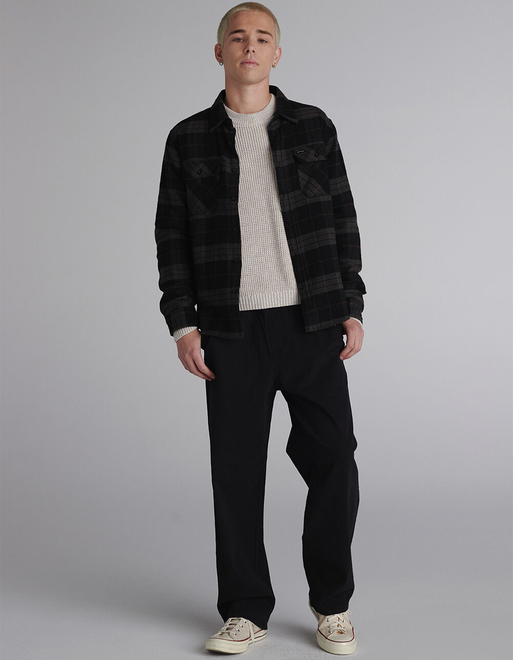 BRIXTON Bowery Mens Flannel - BLACK COMBO | Tillys